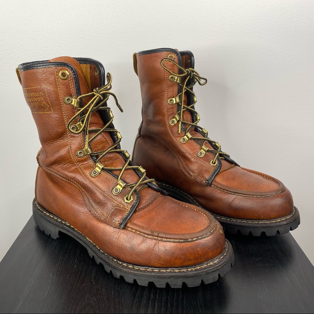 Herman Survivor Moc Toe Leather Work Boots